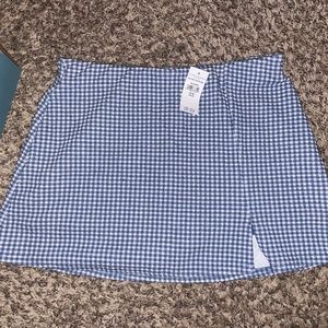 American Eagle Blue Plaid Skort